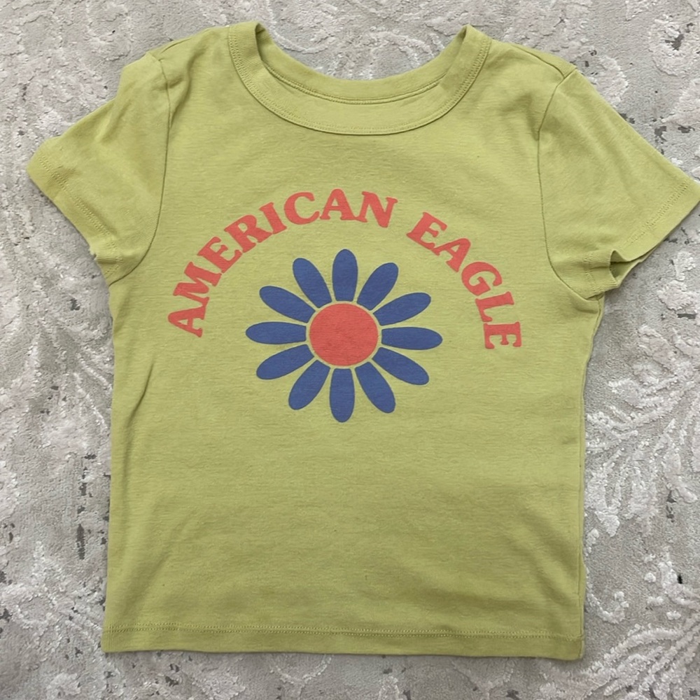 Light green American eagle baby tee